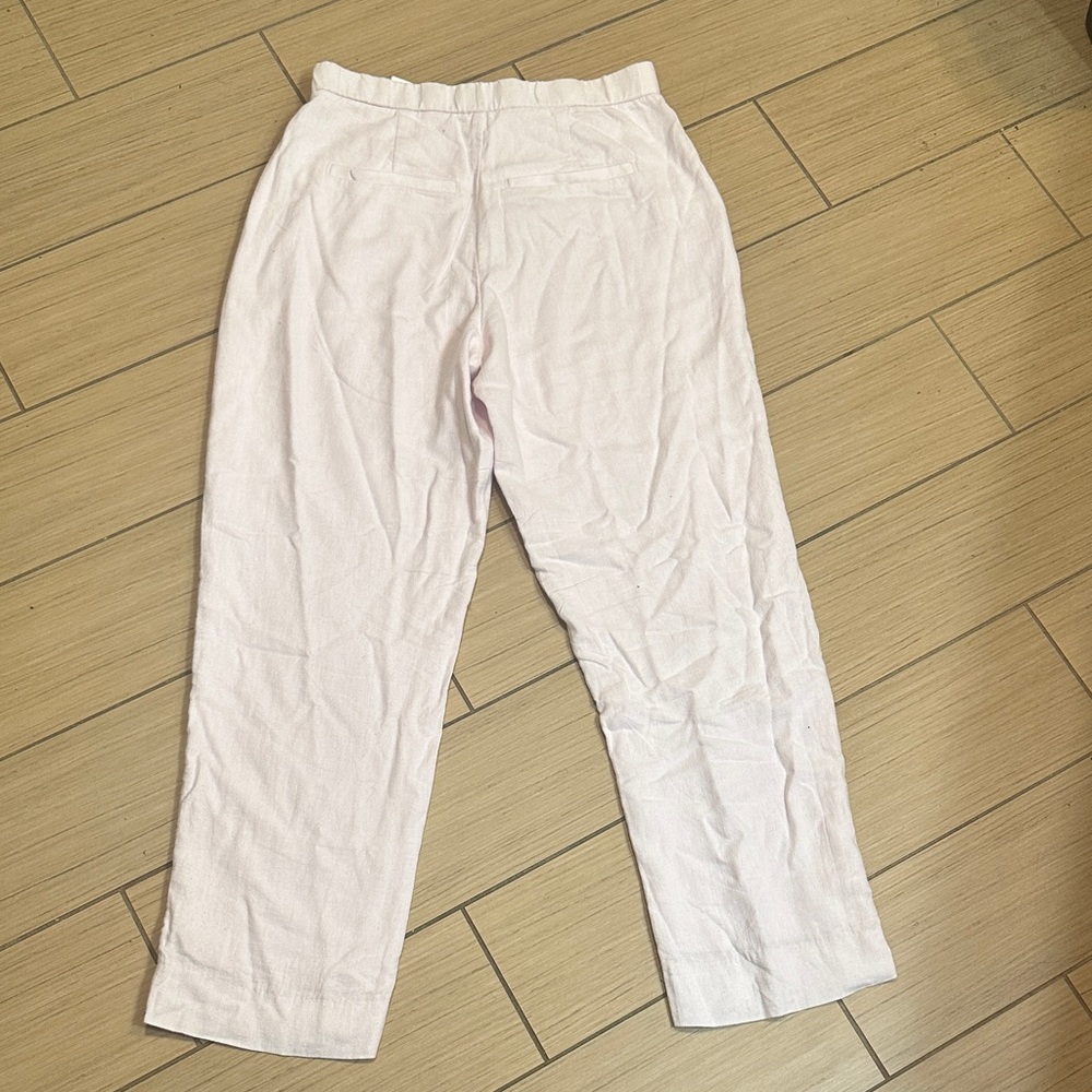 Abercrombie & Fitch Women's Light Pink Ankle Linen Pants - Picture 5 of 5